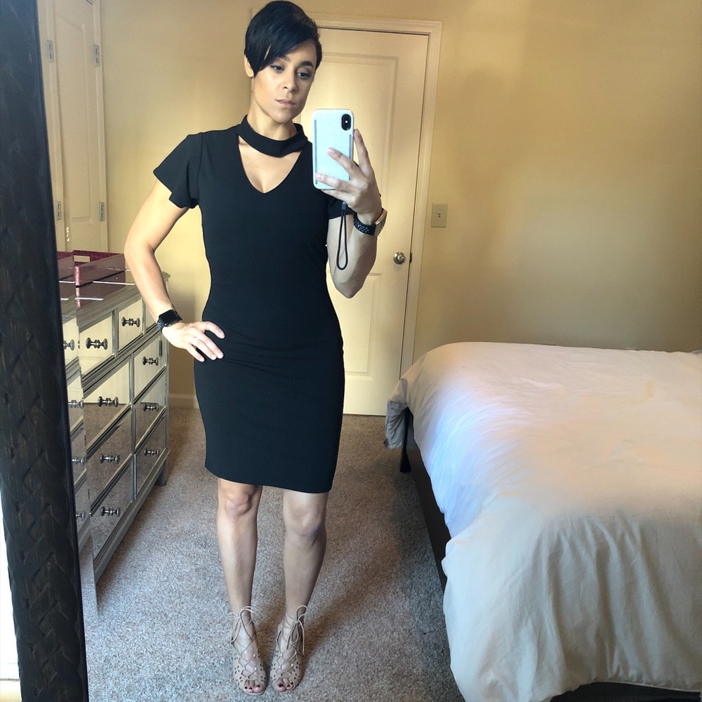 Almost Famous Black Choker Dress